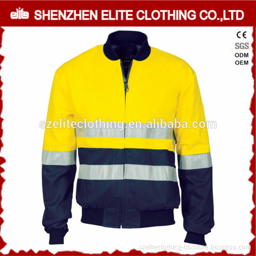 navy yellow 3m reflective reversible safety jacket